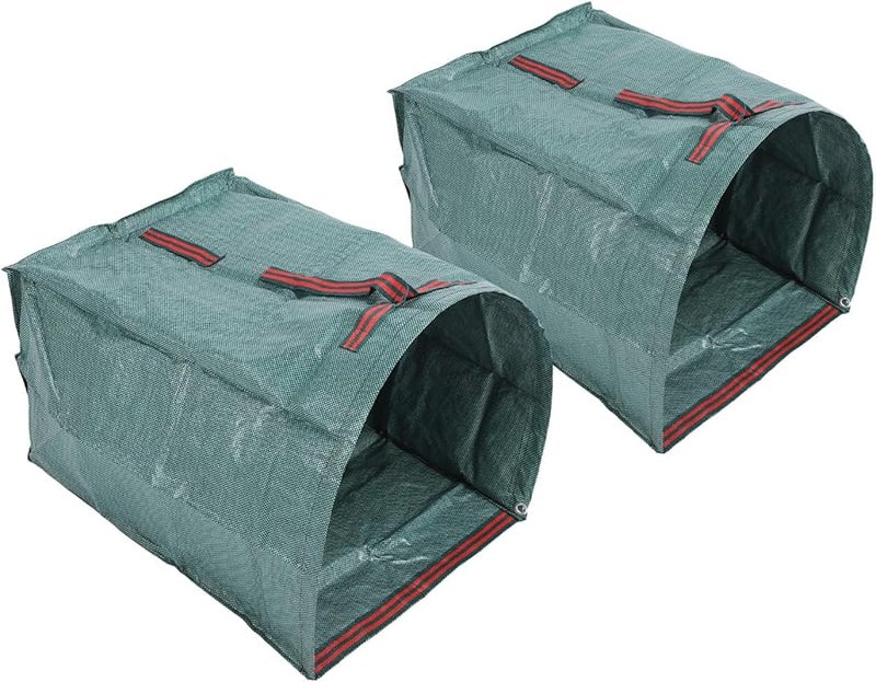 200L Rainproof Semicircle Leaf Collector Bag with Gloves and Mounting Bracket for Outdoor Yard Debris - Image 1