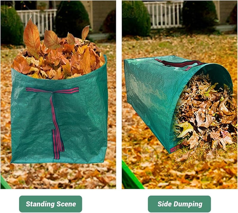 200L Rainproof Semicircle Leaf Collector Bag with Gloves and Mounting Bracket for Outdoor Yard Debris - Image 4