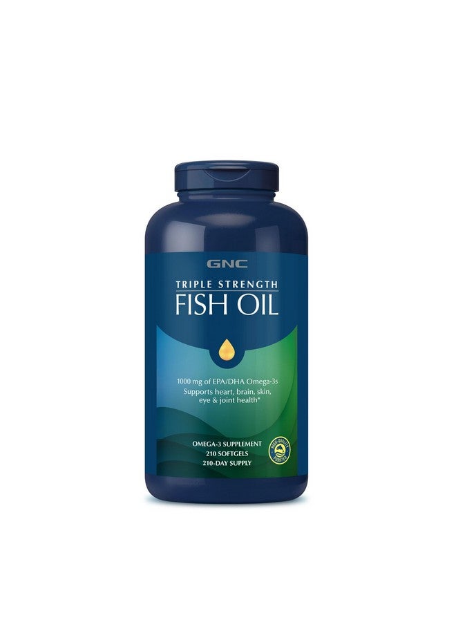 GNC Triple Strength Fish Oil 1000mg - 210 Softgels (210 Servings) - Image 1