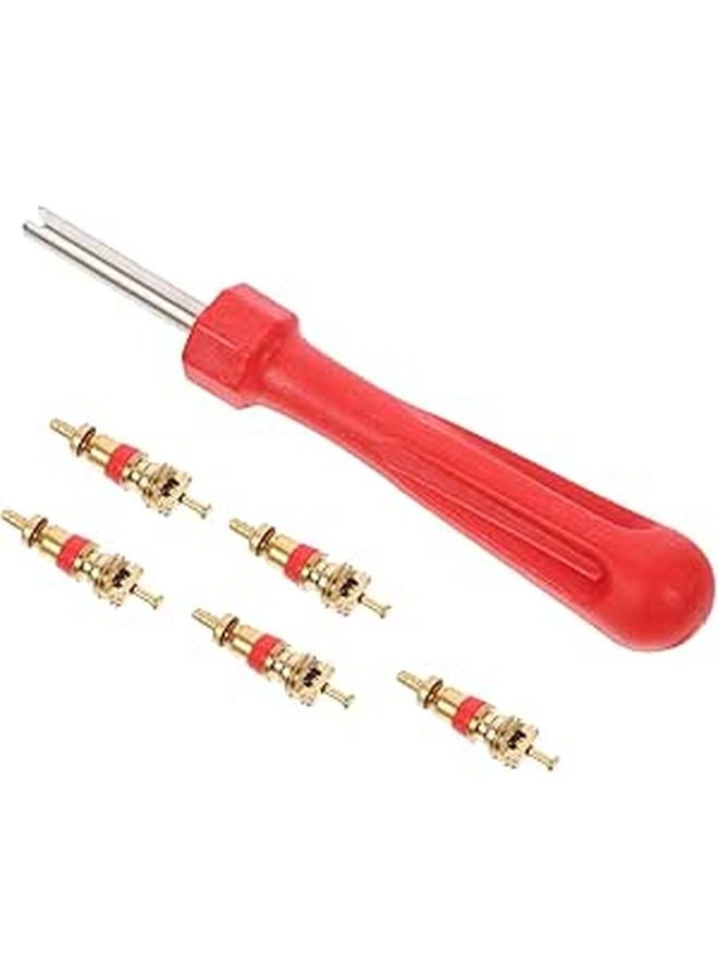 Heavy Duty Tire Valve Core Remover Tool For Trucks Motorcycles Bicycles With Replacement Cores - Image 1