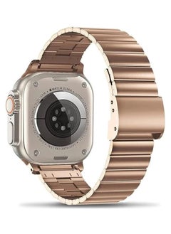 Metal bracelet for Apple Watch compatible with sizes 42 - 44 - 45 - 49 rose gold color
