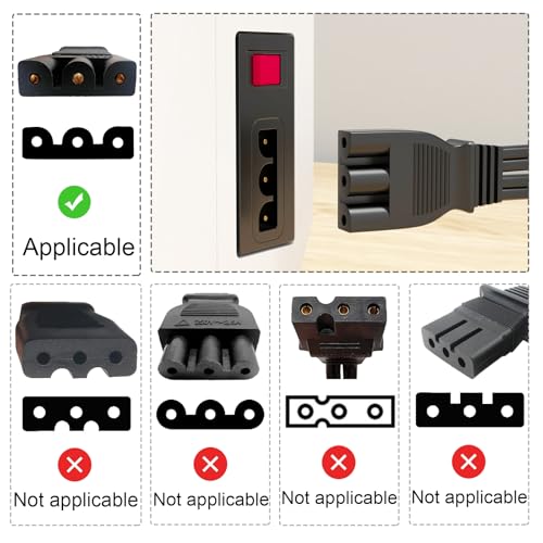 BRIGHTLYLIT Sewing Machine Pedal and Power Cord for Singer, Compatible with Singer 359102-001 2263 4423 e99670 8280 44s 4452 2277 4411 3116 3337 1304 M3220 3342 4432 1120 50t8 3232 1507 2273 FC1902 1512 3221 2259 - Image 3