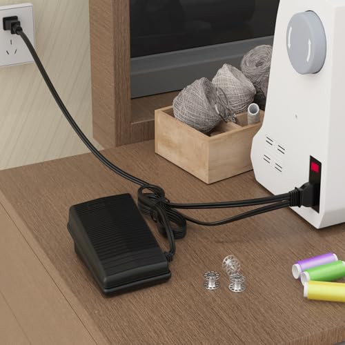 BRIGHTLYLIT Sewing Machine Pedal and Power Cord for Singer, Compatible with Singer 359102-001 2263 4423 e99670 8280 44s 4452 2277 4411 3116 3337 1304 M3220 3342 4432 1120 50t8 3232 1507 2273 FC1902 1512 3221 2259 - Image 2