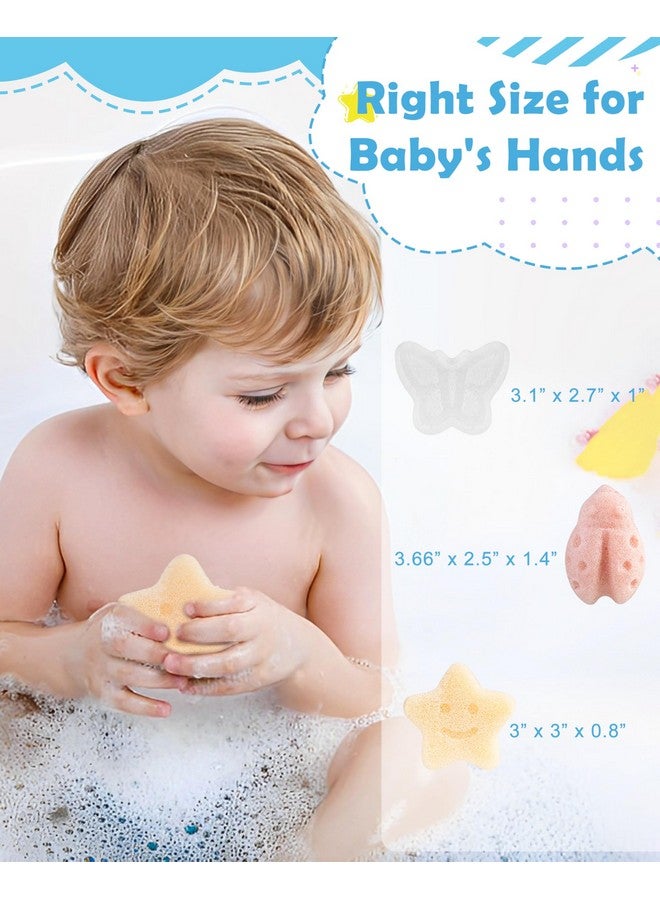 MoHern Konjac Baby Sponge For Bathing, 3Pcs Natural Cute Shapes, Kids Bath Sponges For Infants, Toddler Bath Time, Plant-Based, Extra Soft - Image 5