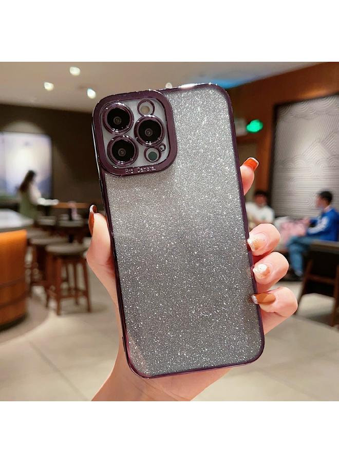 S-TOP Case For iPhone 14 High Transparent Gradient Color Glitter TPU Phone Case - Image 1