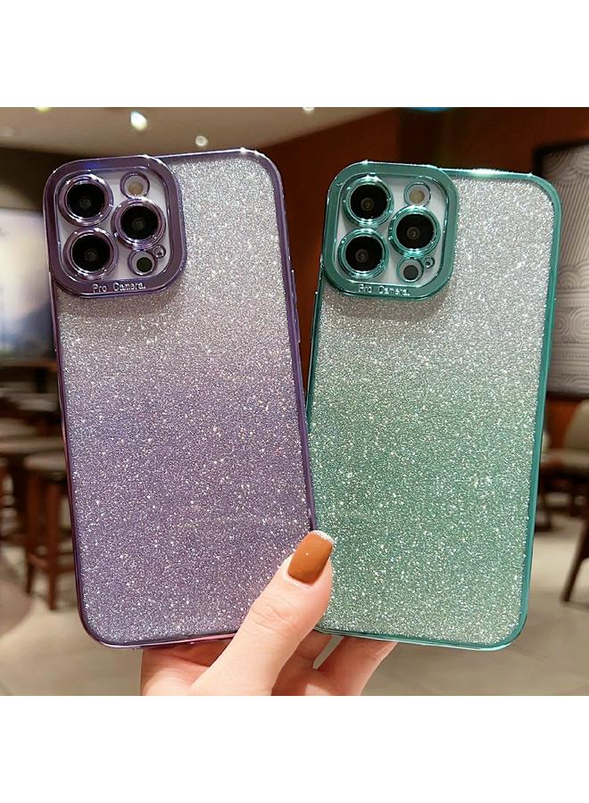 S-TOP Case For iPhone 14 High Transparent Gradient Color Glitter TPU Phone Case - Image 5