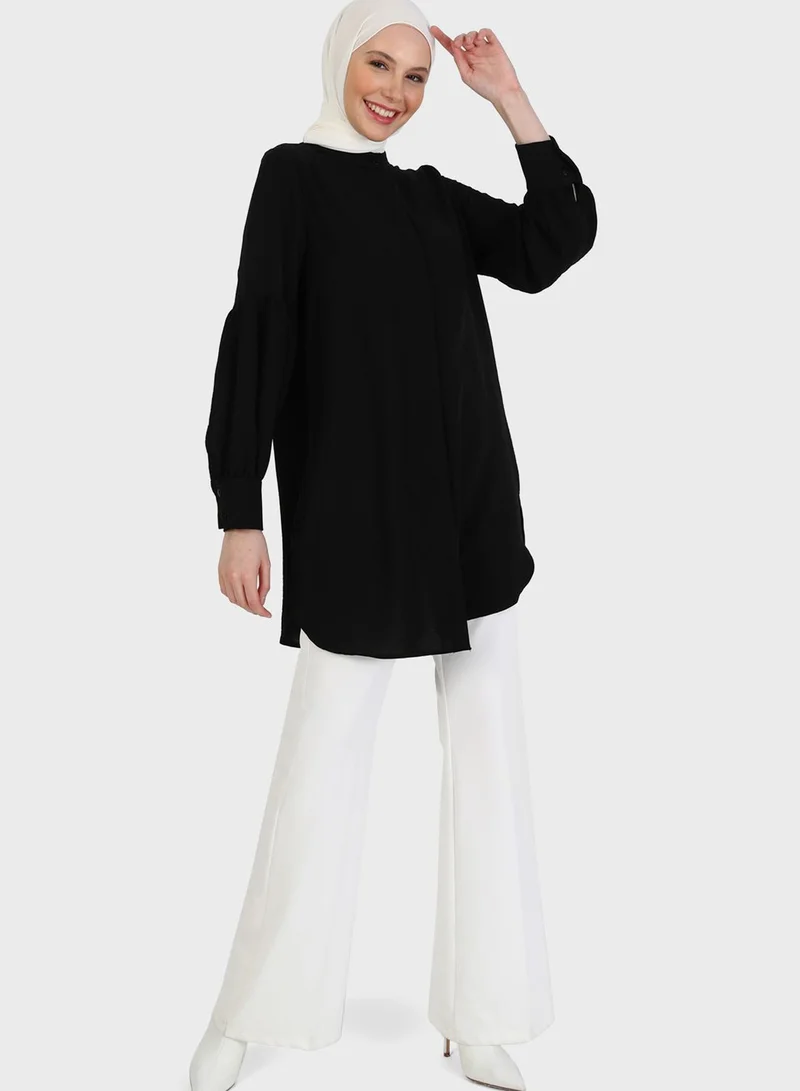 Refka by modanisa Round Neck Knitted Tunic