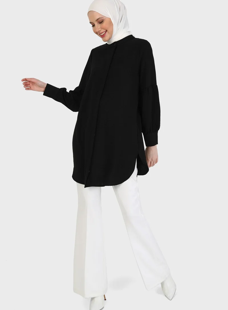 Refka by modanisa Round Neck Knitted Tunic
