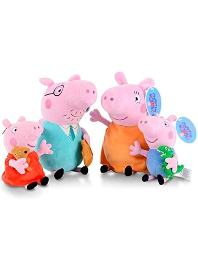 DURKU Peppa  Family Party Dolls - Set of 4 Plush Toys, 30\/40cm, Animal Stuffed Dolls - Image 1