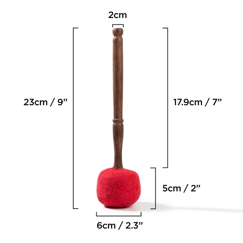 HIMALAYAN BAZAAR Drum Mallet Wool Felted Drum Stick - 9 Inches Wool Mallet for Gongs & Large Singing Bowls by Himalayan Bazaar - Image 2