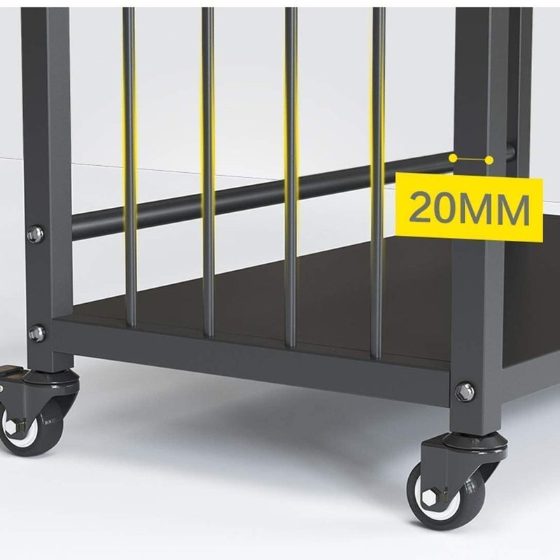 Generic INDIAN DECOR 45456 Classic Storage Cart 3 Tier Kitchen Microwave Oven Storage Rack Mobile Organizer Storage Cart Serving Trolley Storage Shelf Trolley with Locking Wheels for Kitchen Storage Black  - Image 5