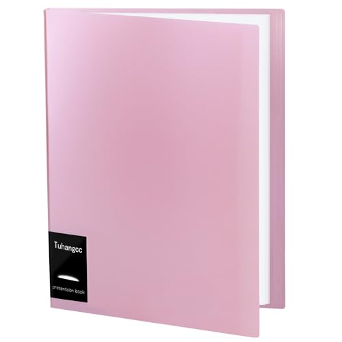 Tuhangcc Art Portfolio 8.5"x11",-Heavy DutyDisplay Book Folder with Clear Sheet Protectors,Displays40Pages, Presentation Book for Artwork, DocumentOrganizer (Pink, 1 Pack) - Image 1