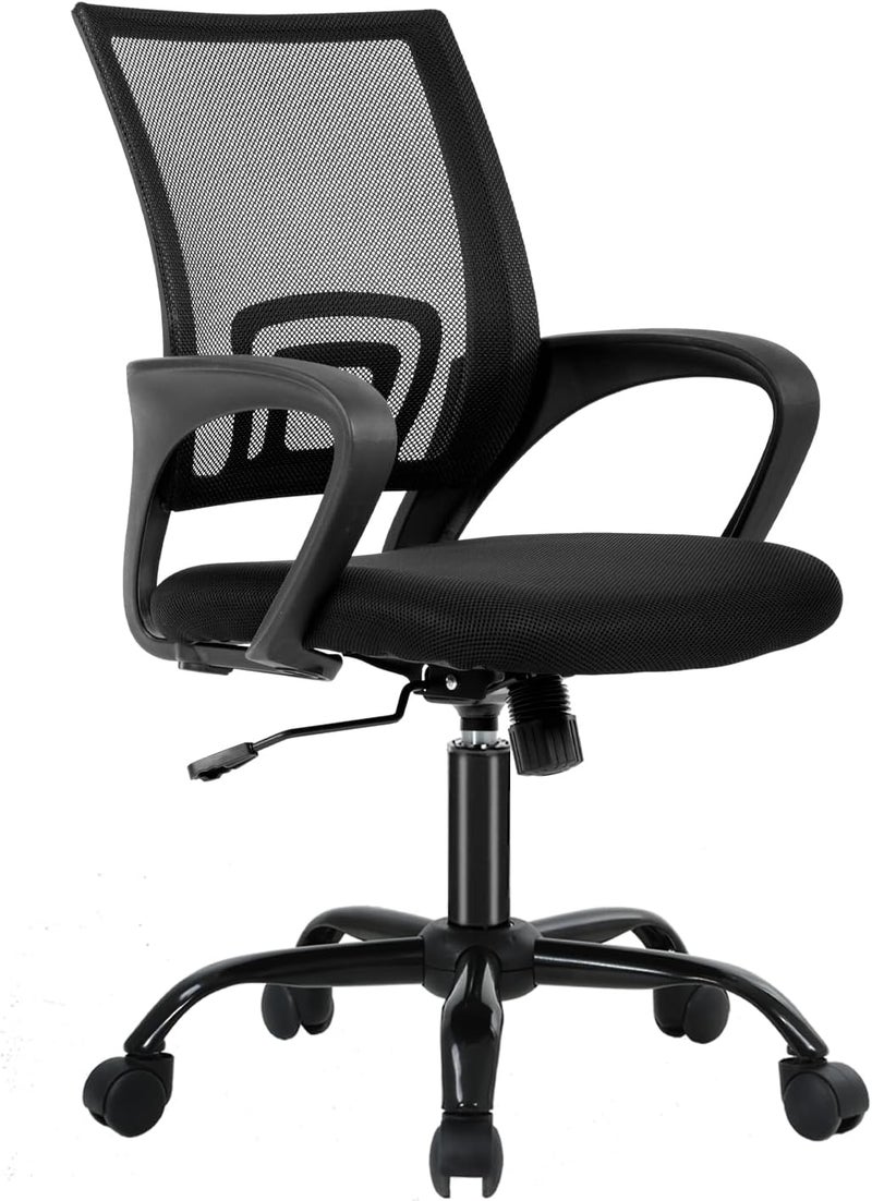 BestOffice Office Ergonomic Cheap Desk Mesh Computer Lumbar Support Modern Executive Adjustable Stool Rolling Swivel Chair for Back Pain (Black) - Image 1