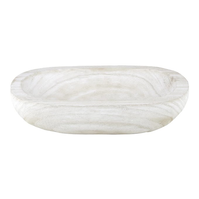TABLE SUGAR PAULOWNIA WOOD BOWL 1225INCH DIAMETER WHITE