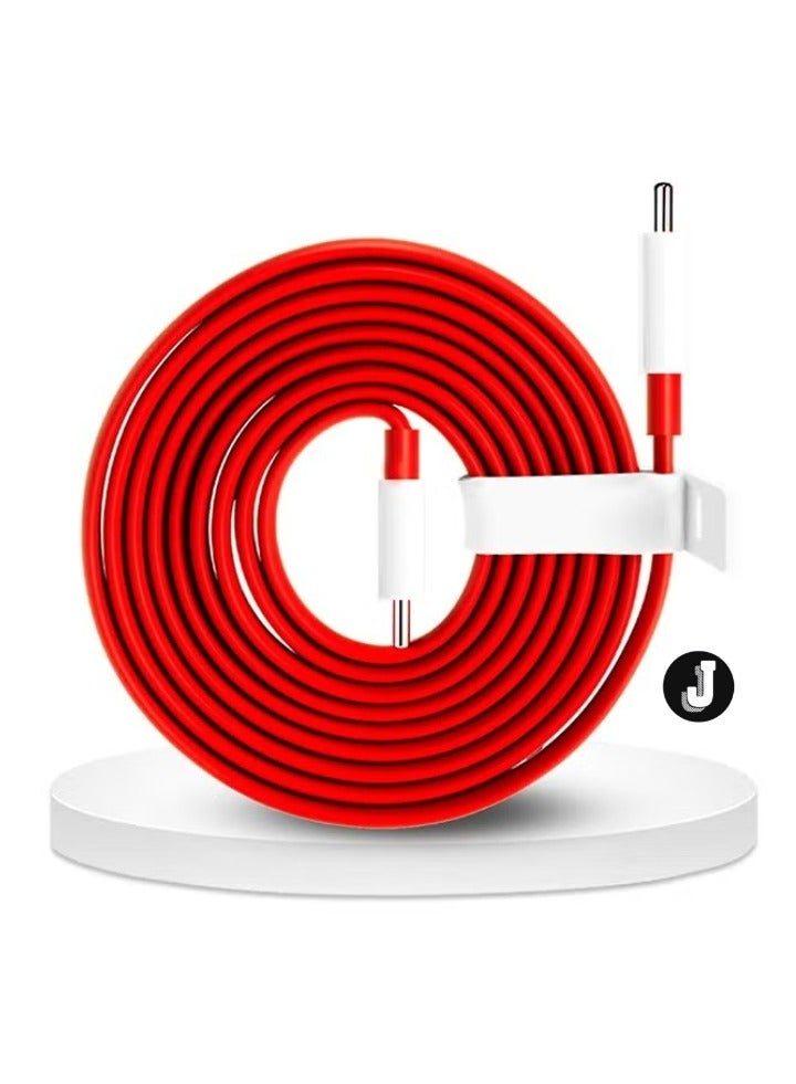 JAJEEK "Original Type-C Warp Charging Cable – Quick Charge PD, Dash Charging, Type-C to Type-C, 1.5M Red" - Image 4