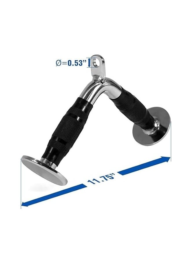 Generic Pull Down Cable Attachment, Tricep Press Down Bar, V-Shaped Bar, Straight Rotating Bar for Strength Training  - Image 3