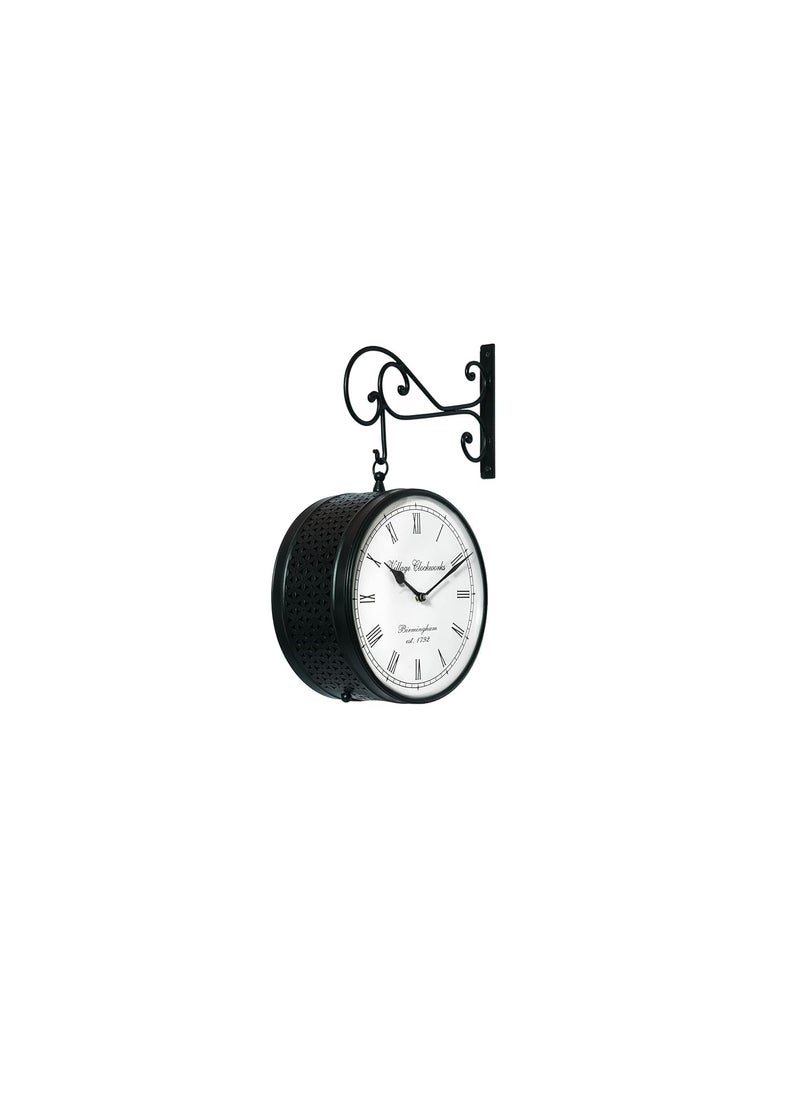 ARTIME - ARTIME Double Sided Wall Clocks 10 Inch Black Railway Clocks for Living Room Bedroom Office Lobby and Study Room Size 10 3 10 Inch Colour Black - Image 1