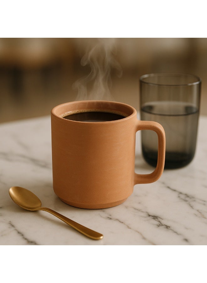 ارك كوب شاي دائري عضوي من الطين 350 مل - Image 4