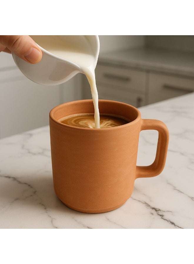 ارك كوب شاي دائري عضوي من الطين 350 مل - Image 5