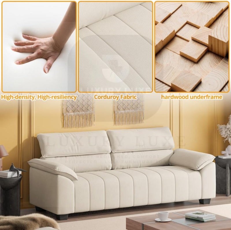 Luxury Luxe Comfy 3-Seater Sofa Couch - Image 3
