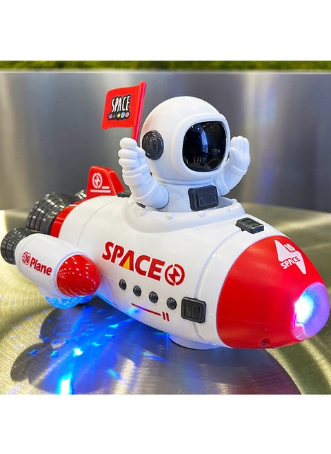 Space Shuttle Rocket Ship Toys for Kids, Age 3 4 5 6 7 8 9 Years Old, 5-in-1 STEM Science Educational Aerospace Toys with Astronauts Figure, Projection Lamp, Space Toy Gift Birthday (Red)