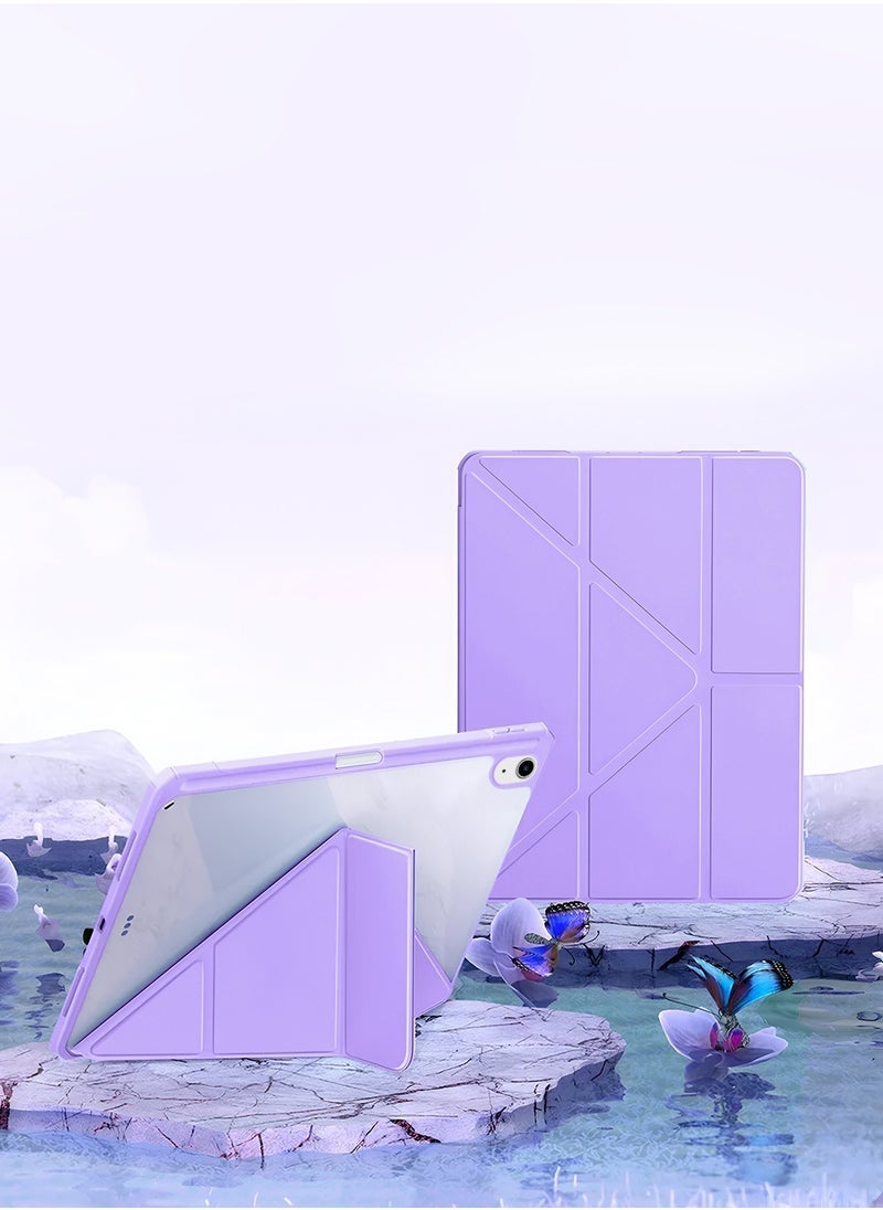 ELTRAZONE Apple iPad Air 2025 (7th Gen) M3 13-inch Symmetry 360 Smart Folio Case – Auto Awake/Auto Sleep, Leather Texture & Transparent Back, Pen Holder – Premium Protective Case for iPad Air – Lavender - Image 1