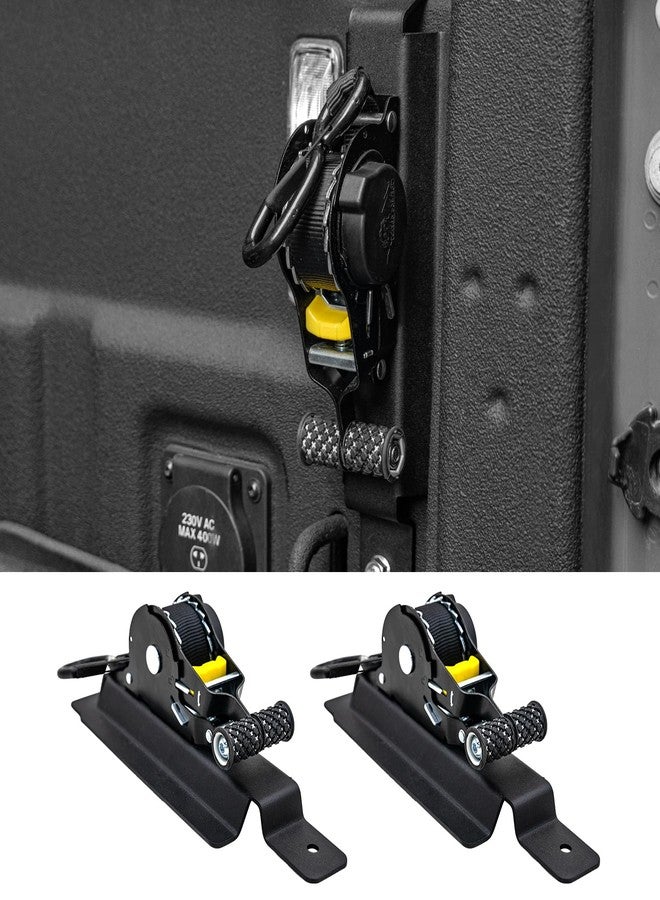 Maxzina Retractable Ratchet Straps Compatible with 2020-2025 Jeep Gladiator Retracting Straps Auto Retract Securing Strap Tie Down System 2PCS for 2024 Gladiator Accessories - Image 1