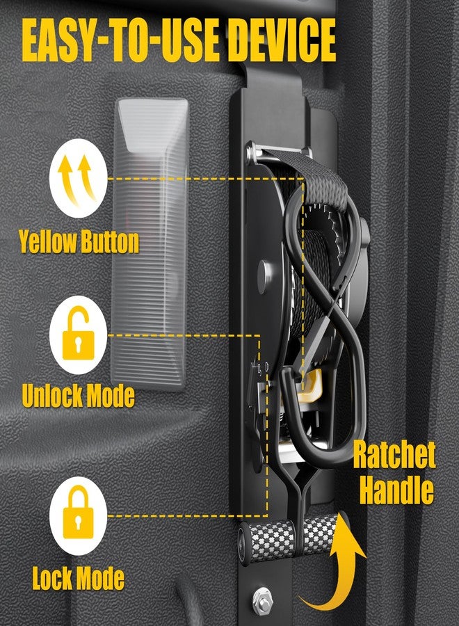 Maxzina Retractable Ratchet Straps Compatible with 2020-2025 Jeep Gladiator Retracting Straps Auto Retract Securing Strap Tie Down System 2PCS for 2024 Gladiator Accessories - Image 4