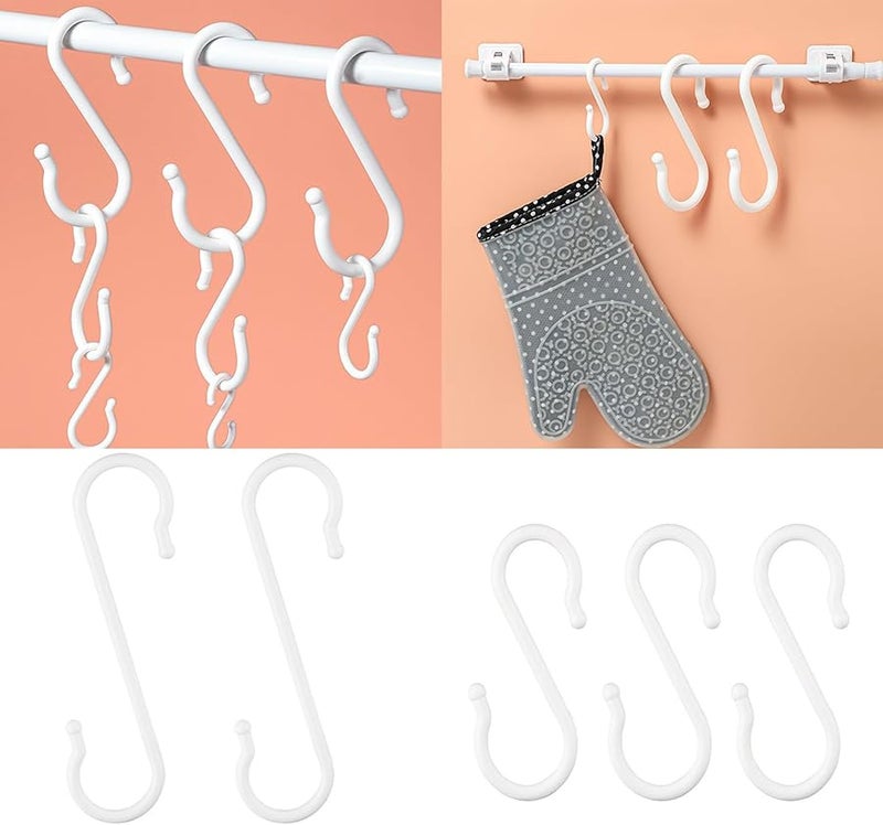 Medium Adhesive S Hooks For Wall Without Drilling Kitchen Bathroom Shelves Storage Organization - Image 3