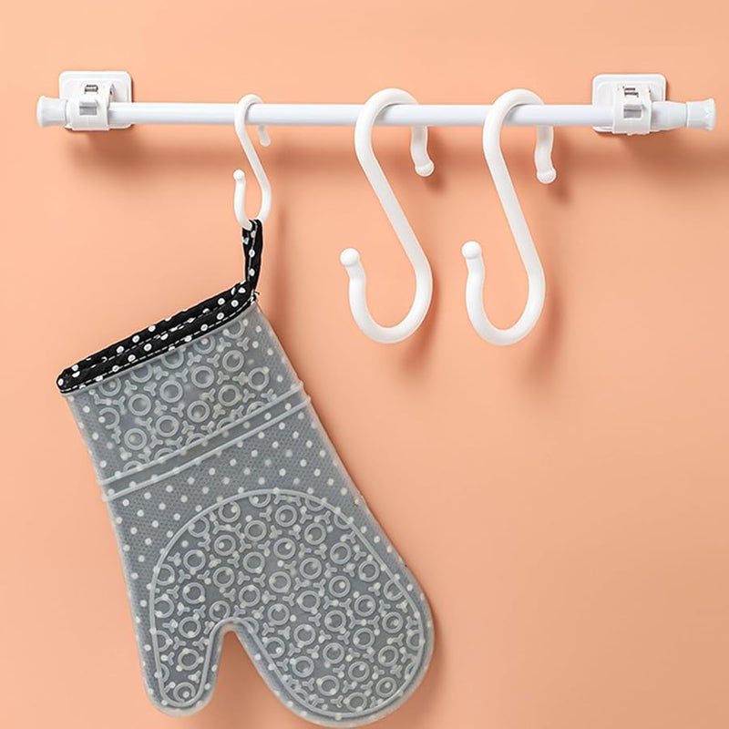 Medium Adhesive S Hooks For Wall Without Drilling Kitchen Bathroom Shelves Storage Organization - Image 4