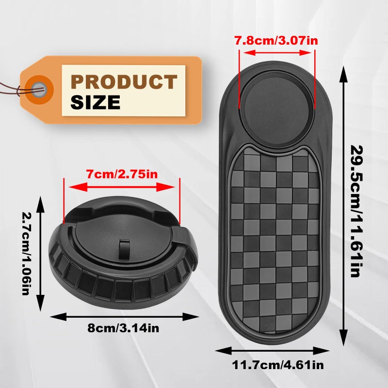 LTDCVTR Universal Multifunction Anti-Slip Car Dashboard Mat, Rotatable Car Phone Holder Dashboard Pad with Temporary Parking Number Non-Sticky Mat for Phones Sunglasses Keys Gadgets - Image 3