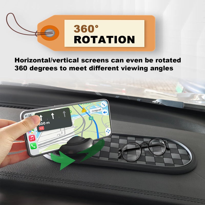 LTDCVTR Universal Multifunction Anti-Slip Car Dashboard Mat, Rotatable Car Phone Holder Dashboard Pad with Temporary Parking Number Non-Sticky Mat for Phones Sunglasses Keys Gadgets - Image 5