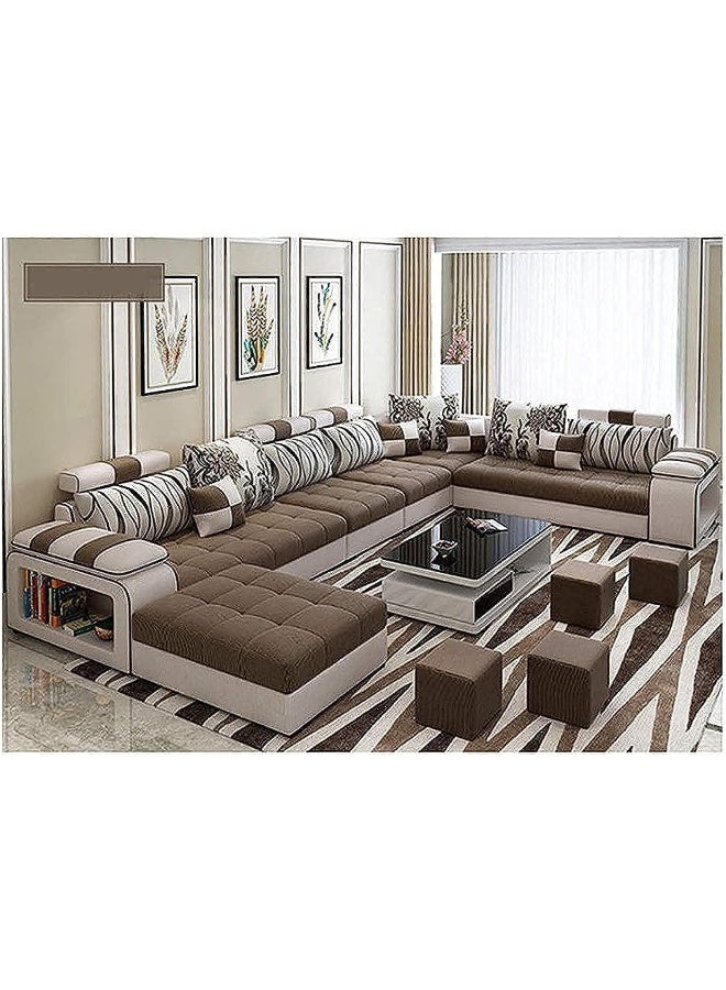 Generic Live Room Sofa, Apartment Living Room Corner Nordic Removable Washable Sofa Combination Furniture (BROWN)  - Image 1
