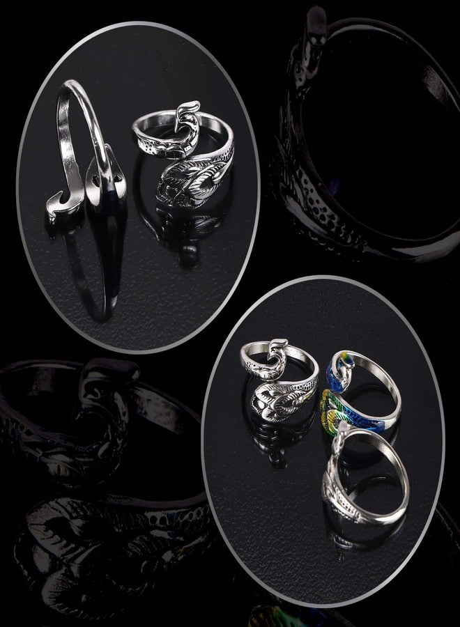 MIKIMIQI 3 Pack Adjustable Knitting Loop Crochet Loops Yarn Guide Finger Holder Ring Knitting Accessories Peacock Open Finger Ring Adjustable Braided Ring for Faster Knitting - Image 5