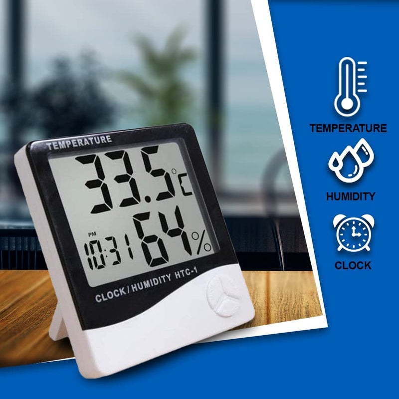 SMIC LCD Digital Thermometer Hygrometer Weather Station Temperature Humidity Meter (HTC-1_Hygrometer) - Image 2
