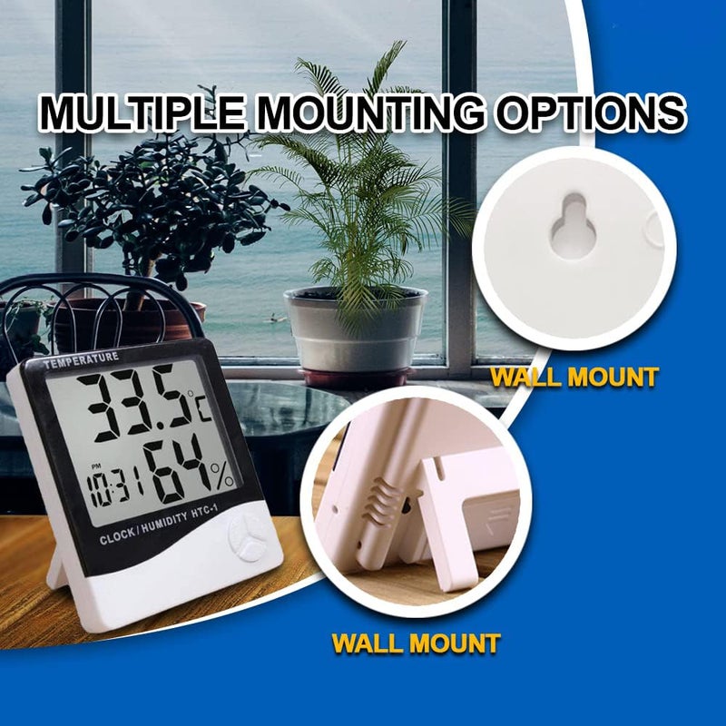 SMIC LCD Digital Thermometer Hygrometer Weather Station Temperature Humidity Meter (HTC-1_Hygrometer) - Image 4