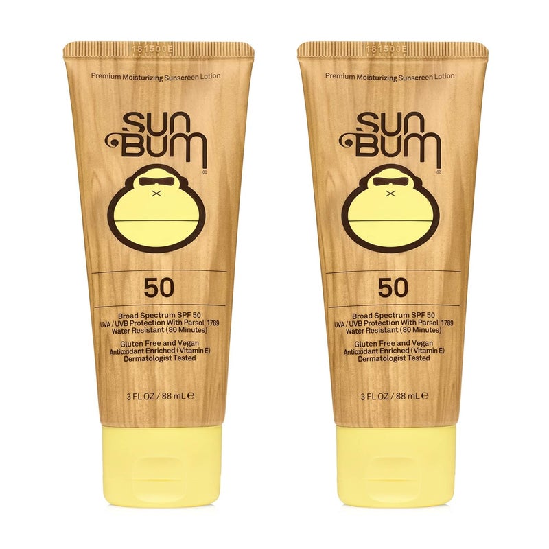 لوشن واقي من الشمس صن بوم الأصلي SPF 50 نباتي وصديق للشعاب المرجانية خالي من الأوكتينوكات و الأوكسي بنزون واسع الطيف مرطب UVA/UVB مع فيتامين E 3 أونصة 2 عبوة