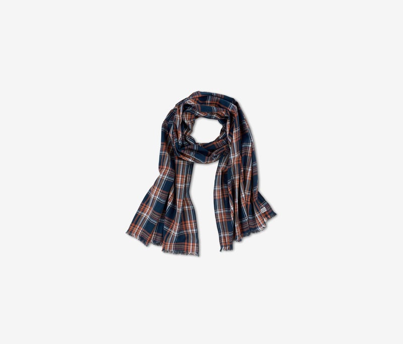 Tchibo Men Woven Scarf, Navy and Orange  - Image 1