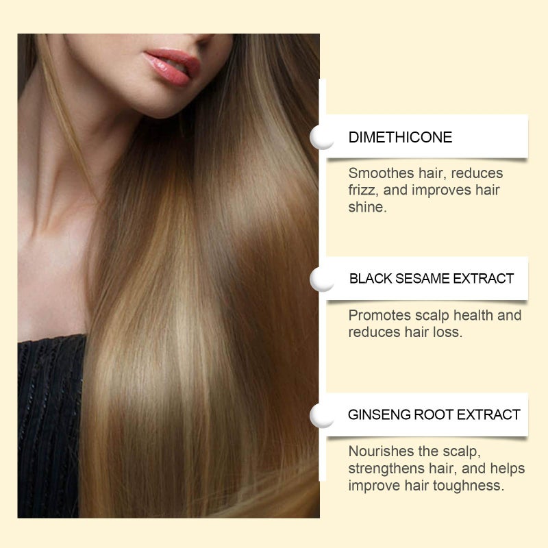 Nourishing hair conditioner nourishes and softens the ends of the hair, making it smooth and silky black - Image 2