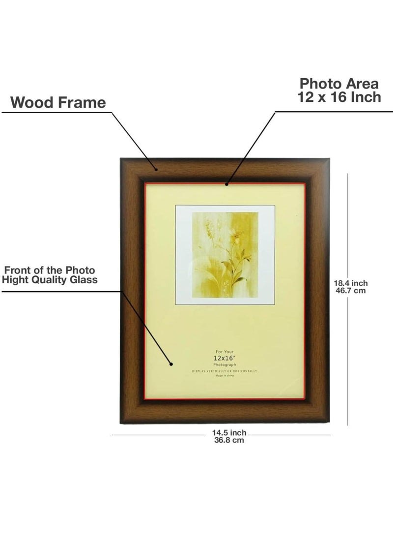 Decorhills Brown PVC Photo Frame 12x16 Inches – Elegant Plastic Picture Frame for Office, Bedroom, Living Room, and Hallway – Stylish Wall & Tabletop Display for Cherished Memories  - Image 5