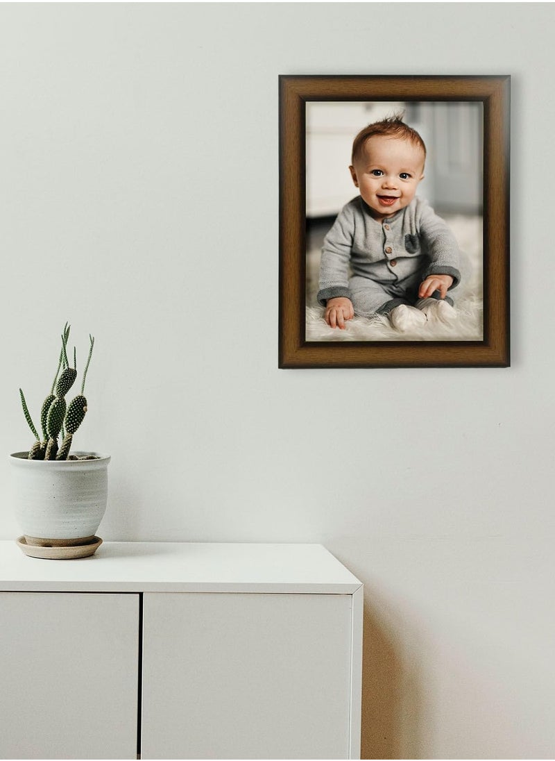 Decorhills Brown PVC Photo Frame 12x16 Inches – Elegant Plastic Picture Frame for Office, Bedroom, Living Room, and Hallway – Stylish Wall & Tabletop Display for Cherished Memories  - Image 2