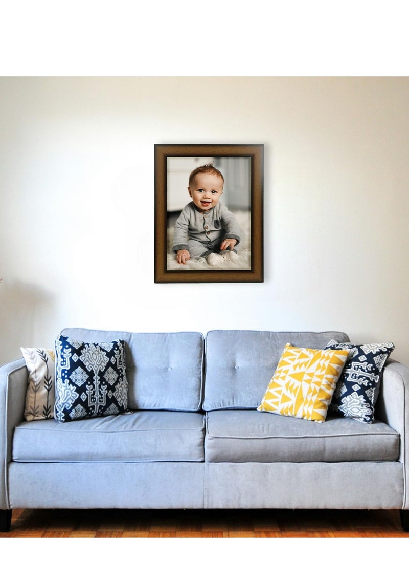 Decorhills Brown PVC Photo Frame 12x16 Inches – Elegant Plastic Picture Frame for Office, Bedroom, Living Room, and Hallway – Stylish Wall & Tabletop Display for Cherished Memories  - Image 3