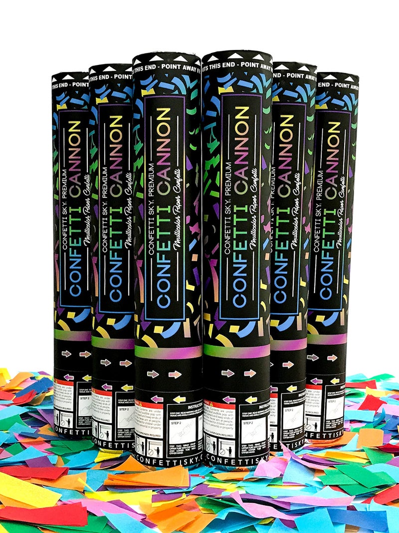 Confetti Sky 6 Pack 12 Inch Confetti Cannons Multicolor Confetti Poppers for Wedding Celebration Birthday Party Pranks Graduation Christmas Eve and New Year Celebration - Image 4