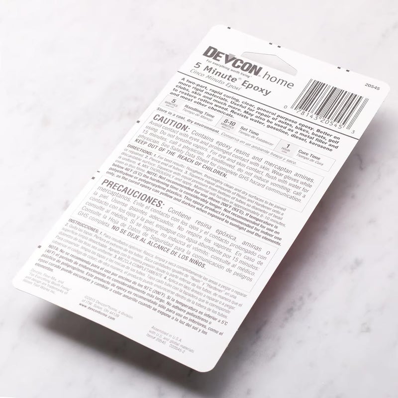 DEVCON 5 Minute Epoxy - Quick Setting Adhesive for Metal, Wood, Glass, and More - Image 3