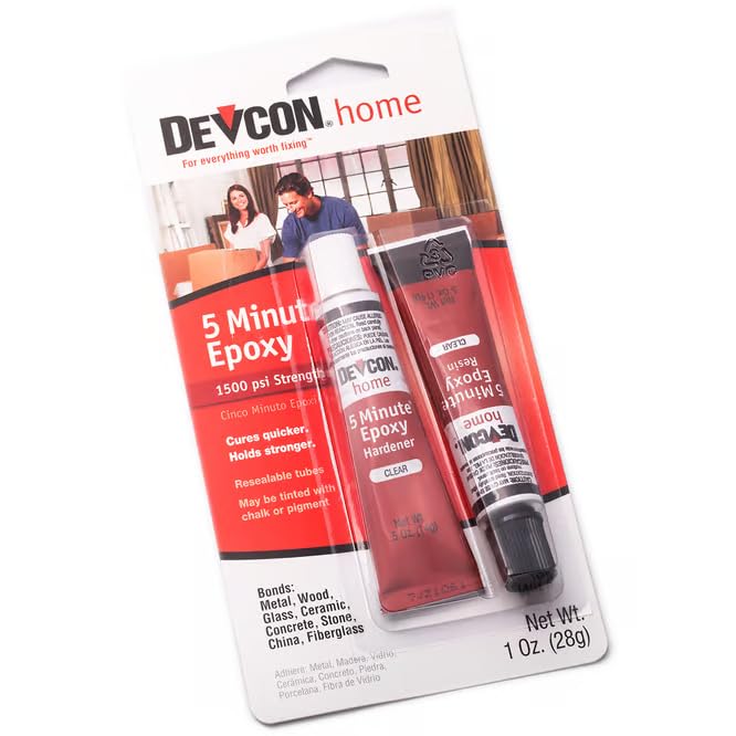 DEVCON 5 Minute Epoxy - Quick Setting Adhesive for Metal, Wood, Glass, and More - Image 2