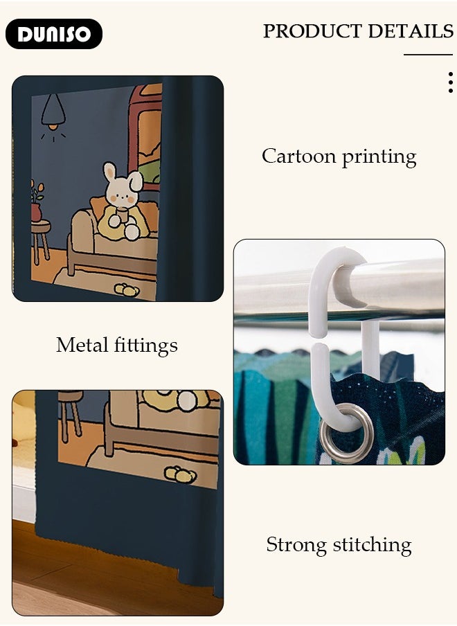 DUNISO Blackout Bottom Bunk Bed Curtains Dormitory Room Lightproof Decorative Roommate Privacy Cover Canopy Photo Background Decor Backdrop Blackout Curtain 2 Panels  - Image 2