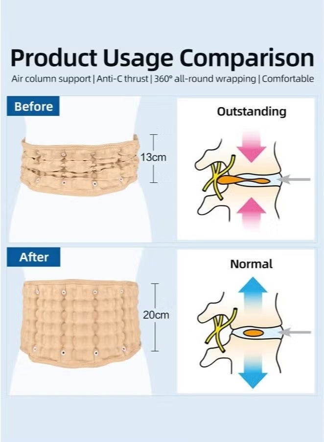 XUN Inflatable Waistband Decompression Back Belt Back Support Belt Back Brace Lumbar Decompression Belt for Lower Lumbar Pain Relief for Men and Women - Image 3