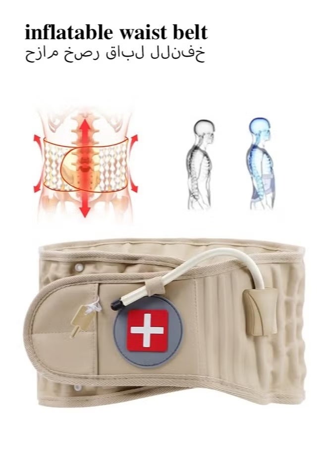 XUN Inflatable Waistband Decompression Back Belt Back Support Belt Back Brace Lumbar Decompression Belt for Lower Lumbar Pain Relief for Men and Women - Image 1