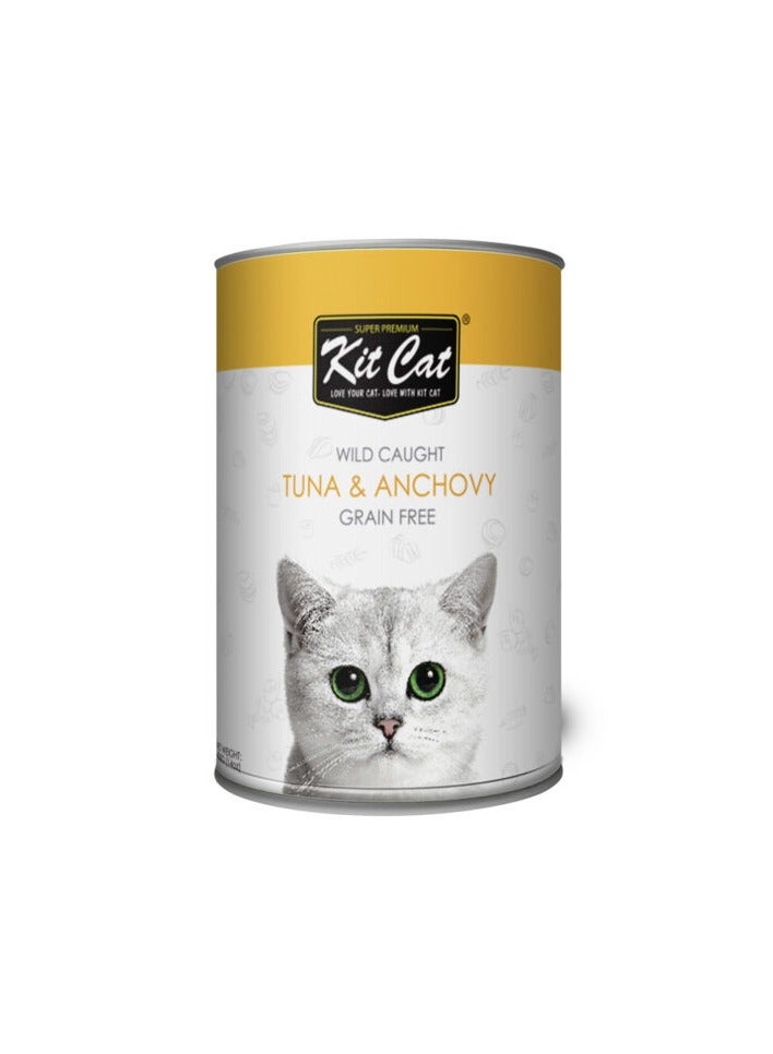 Kit Cat Wild Caught Tuna & Anchovy Cat Wet Food 400g x 5pcs - Image 2