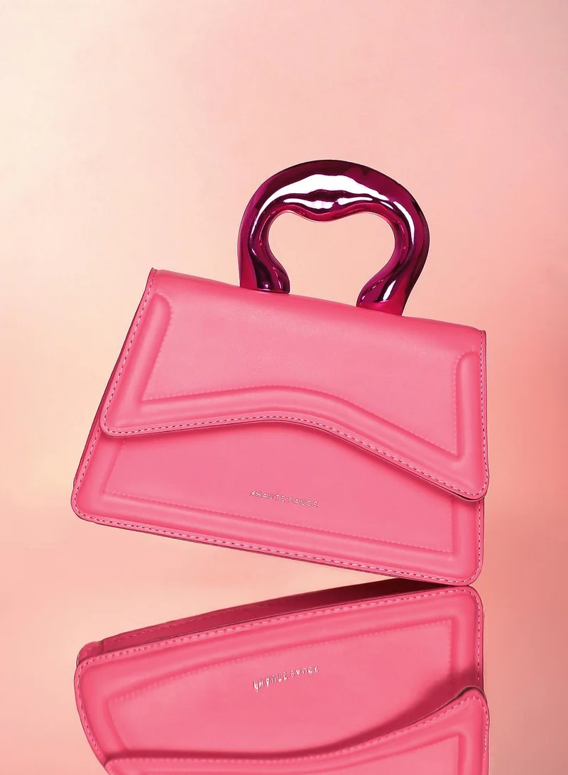 صوص هاوت حقيبة يد نسائية كالدرا جلوص - وردي أحمر
